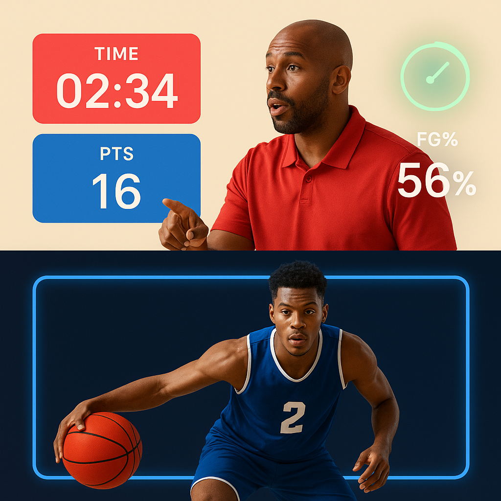 Split screen feature visuals